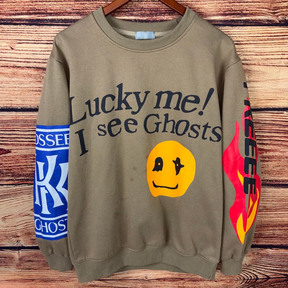 Cactus Plant Flea Market Lucky Me I See Ghosts Flog Gnaw Crewneck